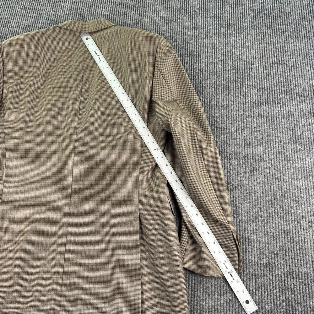 Canali Sport Coat 42L Taupe Wool Nailhead Blazer Italy Tiny Sleeve Hole